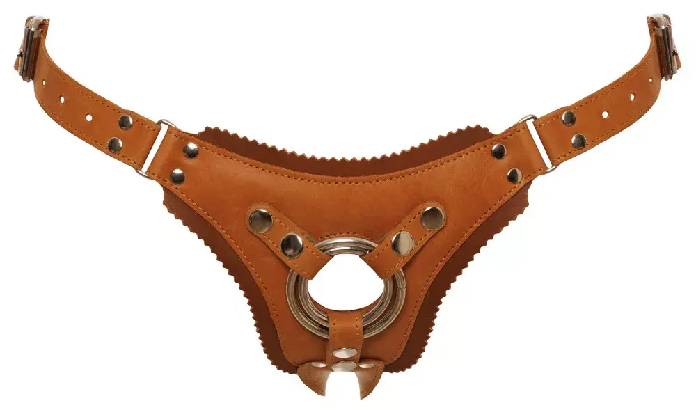 Страпон-гарнитур ZADO Leather Natural S/M Photo 6
