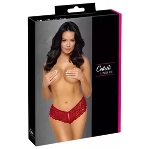 Женские трусики с разрезом Cottelli Collection 23109703041, красные, размер L, кружево, 90% полиамид/10% спандекс