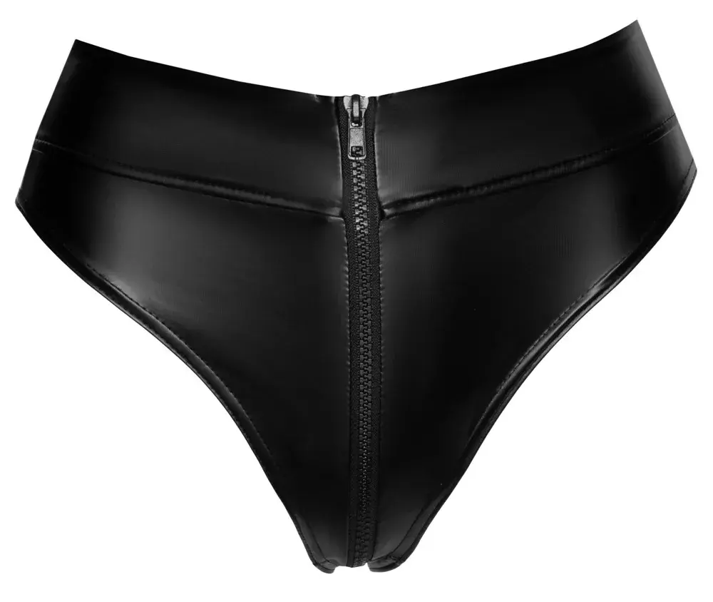 Noir Zip тонг L — женский powerwetlook-стринг Photo 7