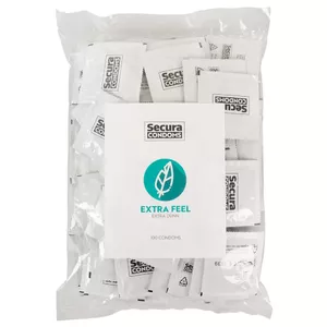 Презервативы Secura Extra Feel модель 04165170000 — сверхтонкие, силиконовое покрытие, 100 шт., 180 мм x 53 мм