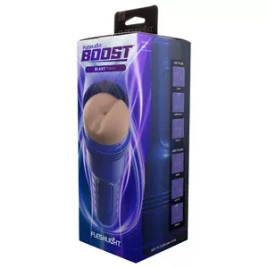 Masturbators Fleshlight Boost Blast Light Medium — iekšējā truba TPE, kopējais garums 24,8 cm, ievades dziļums 21,6 cm