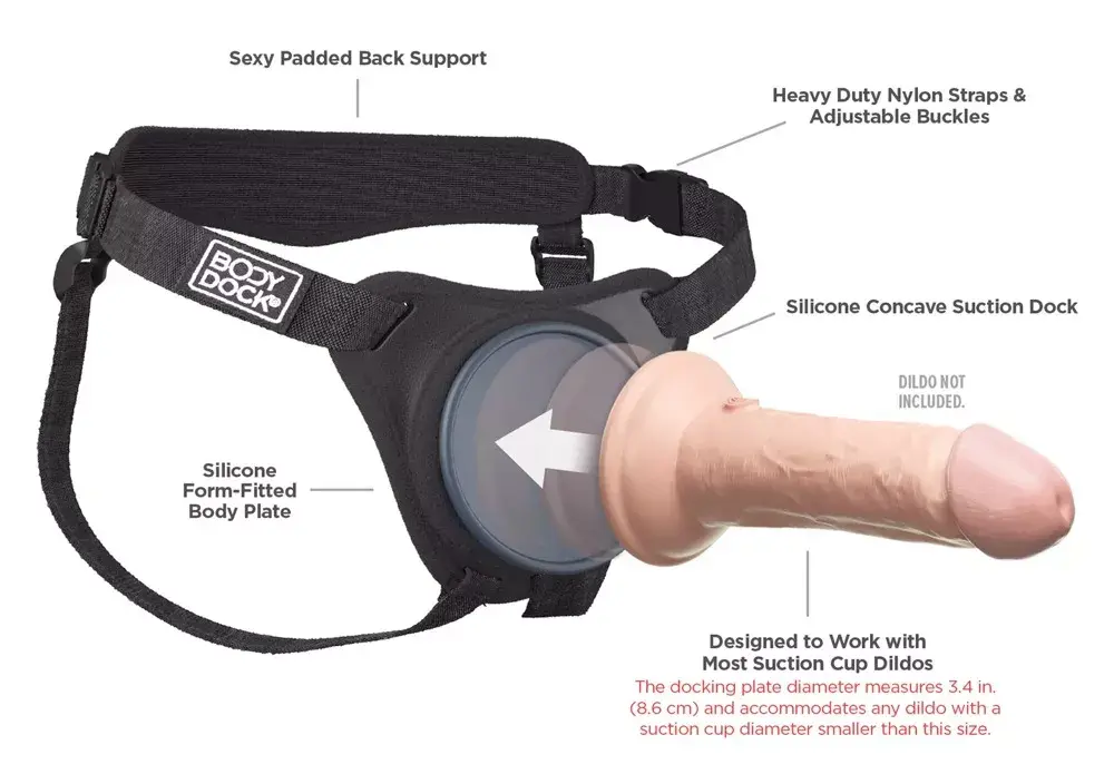 Шлейка-страпон Body Dock Elite Silicone Photo 6