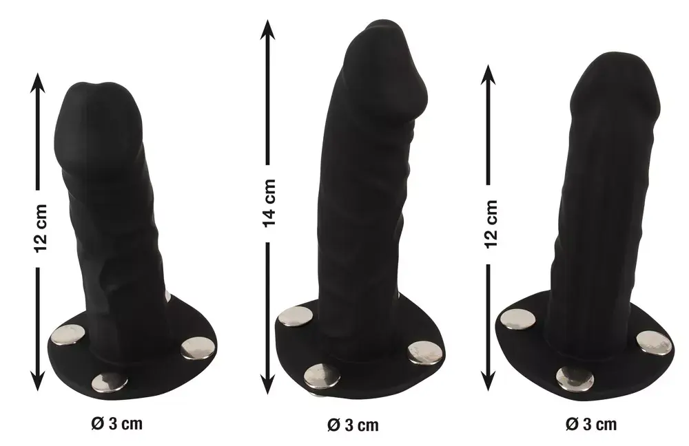 Страпон-гарнитура Bad Kitty Leather L/XL с 3 фаллоимитаторами Photo 8