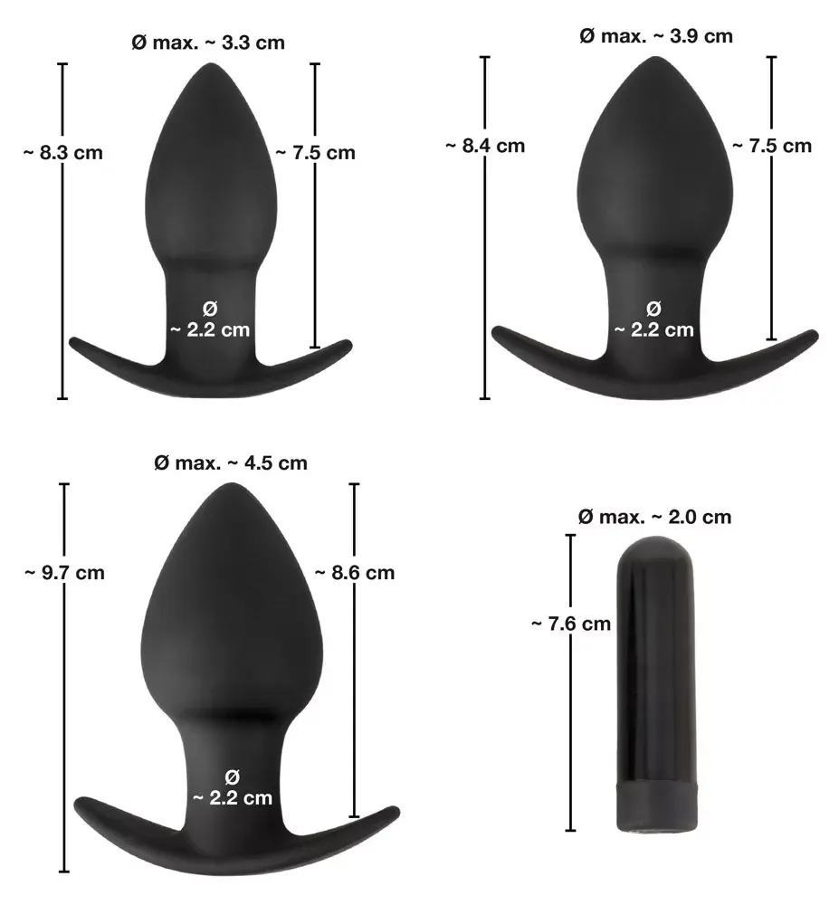 Набор анальных плагов Black Velvets Butt Plug BV Photo 9