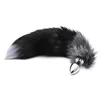 Анальная пробка Alive Black & White Fox Tail M Photo 2