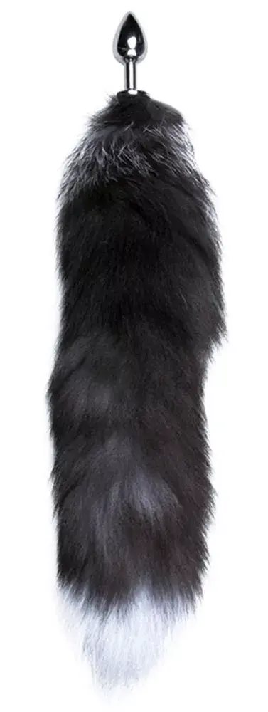 Анальная пробка Alive Black & White Fox Tail M Photo 4