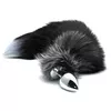 Анальная пробка Alive Black & White Fox Tail M Photo 5