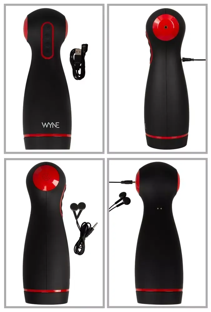 Мастурбатор WYNE Silicone Black — модель с двумя моторами Photo 13