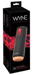 Masturbator WYNE Silicone Black — fully automatic penis masturbator, 30.5 cm length, 16 cm insertion depth, rechargeable