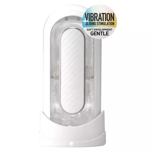 Мастурбатор TENGA Flip Zero Gravity White — вибрационный, перезаряжаемый, 2 мотора, 5 режимов, многоразовый, с зарядной станцией