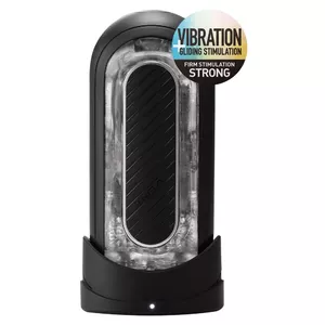 Мастурбатор TENGA Silicone Black Flip Zero Electronic Vibrations, перезаряжаемый, 5 режимов, 7×8×18 см, 545 г