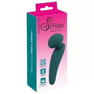 Handheld flexible head wand massager Sweet Smile 54018790000 — silicone, rechargeable, waterproof, 14.2 cm, Ø head 4.9 cm
