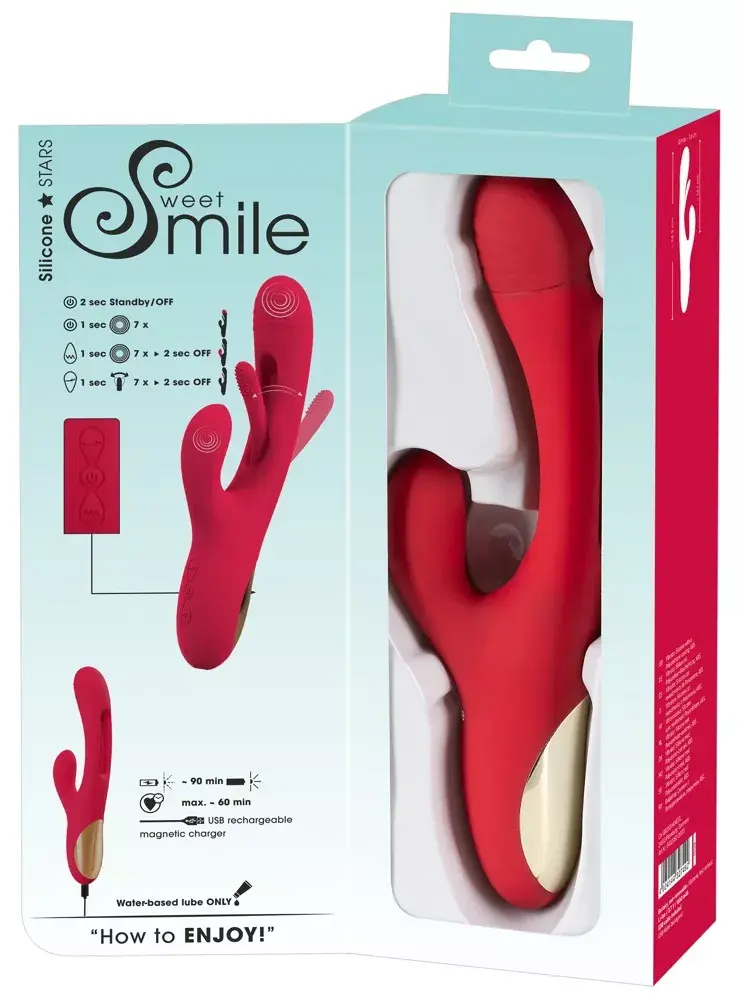 Кролик-вибратор Sweet Smile — силикон, 3 мотора, 24,2 см Photo 13
