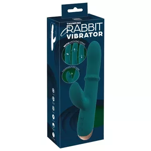 Rabbit vibrator you2toys Thumping Rabbit Silicone Pink — 22.7 cm total, 12.4 cm insertion, Ø 3.7 cm, USB rechargeable