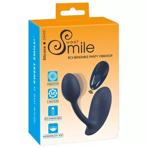 Panty vibrator Sweet Smile Bendable Silicone Pink — dual motors, 13.3 cm vibrator, 9.7 cm clitoral stimulator, rechargeable