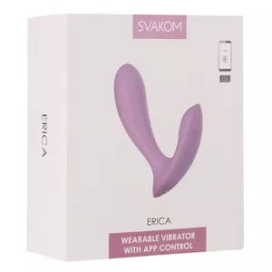 Пантy‑вибратор Svakom Erica, силикон, перезаряжаемый, водонепроницаемый, 11 режимов, 2 мотора, управление через приложение, 9.1×10.4×3.9 см