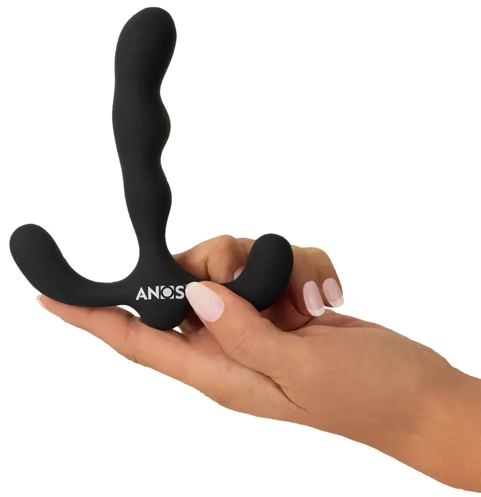 Анальный вибратор ANOS Silicone Black — 3 мотора, перезаряжаемый Photo 8