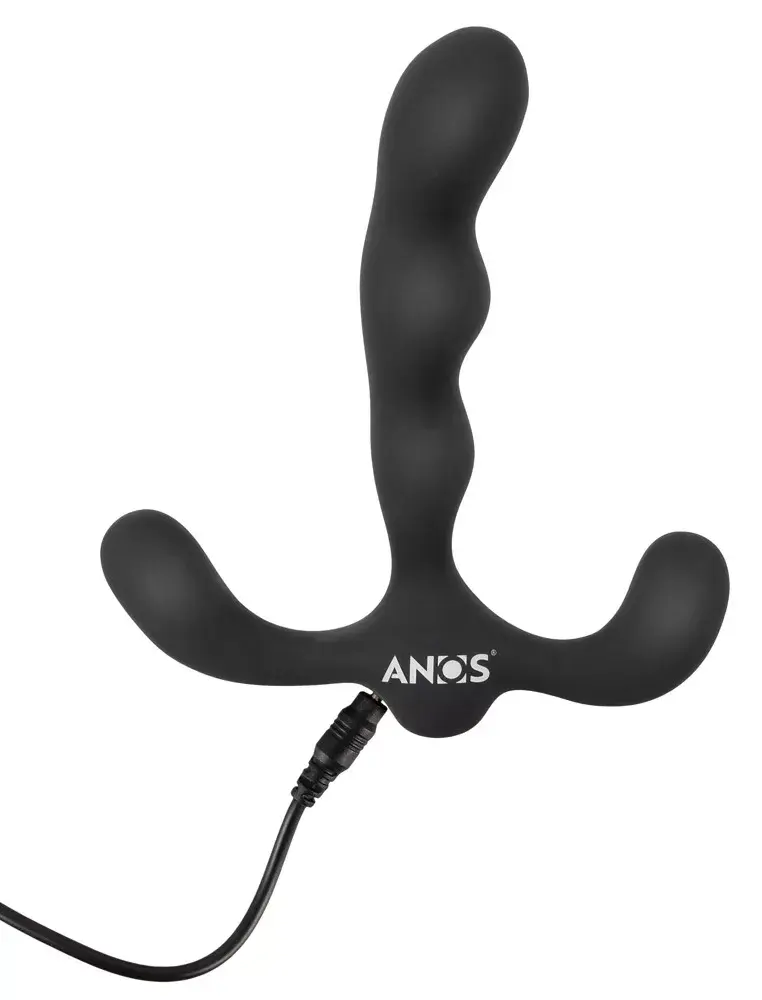 Анальный вибратор ANOS Silicone Black — 3 мотора, перезаряжаемый Photo 11