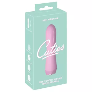 Mini vibrator Cuties Silicone Rose — rechargeable silicone, length 13.6 cm, insertion 10.5 cm, Ø 2.3–2.9 cm, 10 modes