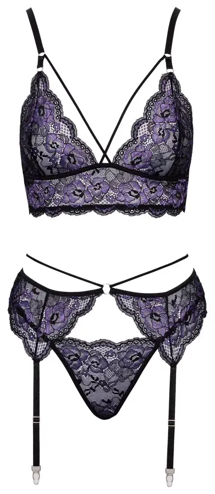 Apakšveļas komplekts Cottelli Collection Bralette Zeķturu josta L Photo 7