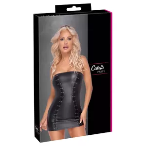 Īsa bezsiksnu tube kleita cottelli collection 27184641051 — melna, izmērs XL, 90% poliesters/10% spandekss