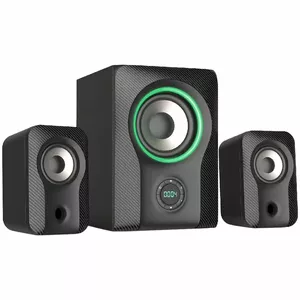 F&amp;D F590X 2.1 multimediju skaļruņi, 60 W RMS, pilna diapazona skaļruņi: 2x3" + 5,25'' zemfrekvences skaļrunis, BT 5.3/AUX/USB/koaksiālais/LED displejs/RGB daudzkrāsu apgaismojuma režīms/ tālvadības pults/ melns