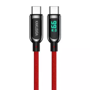 USB-C charging cable KAKU KSC-599 100W with LCD power display, 120 cm, red