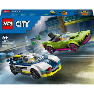 LEGO City набор 60415 Погоня: полицейская машина и маслкар — 213 деталей, 2 минифигурки, 6+