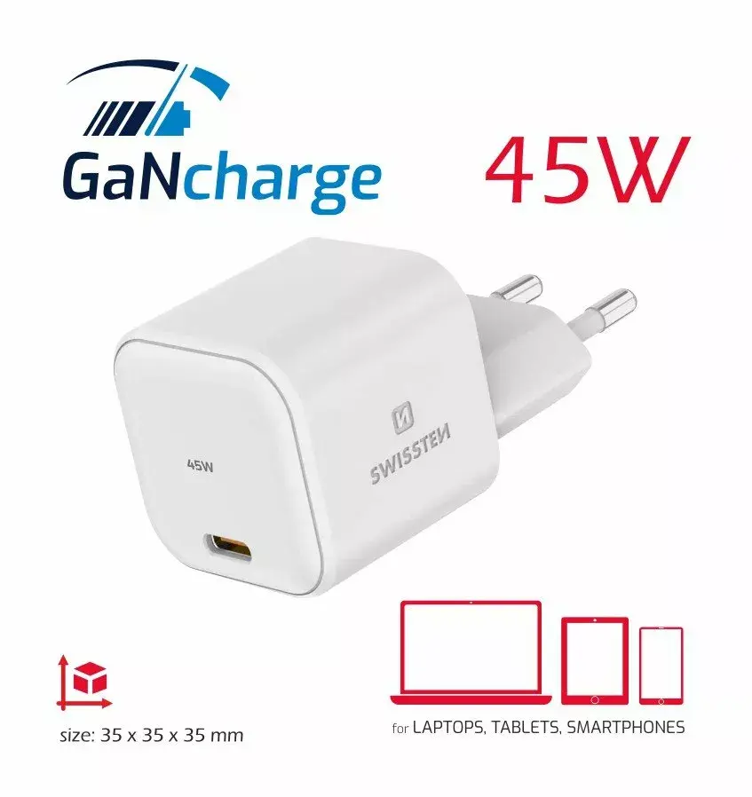 Swissten GaN Travel Charger USB-C 45W Photo 2