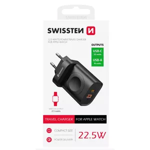 SWISSTEN Travel Charger 22045520 with USB-A, USB-C and iWatch magnetic connector