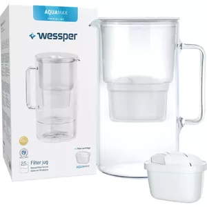 Фильтр-кувшин для воды wessper Aquamax Crystalline белый с 1 сменным фильтром, 1,0–2,0 л
