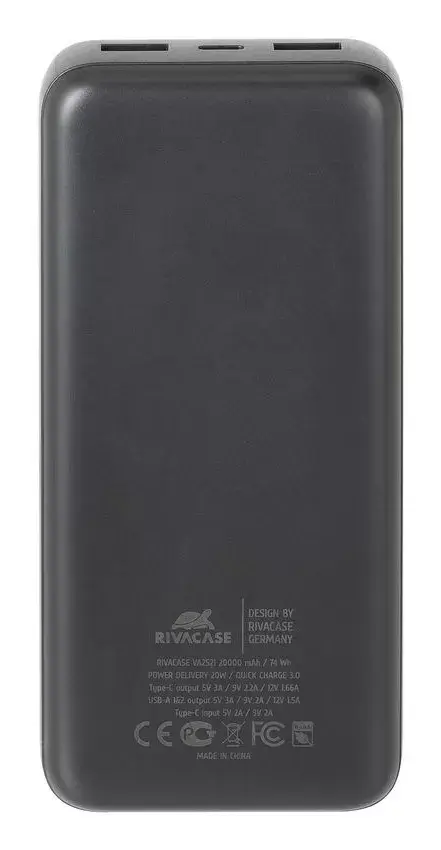 Portatīvais akumulators Rivacase VA2521, 20000 mAh Photo 4