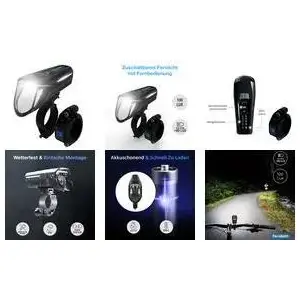Velosipēda LED priekšējā lukturis FISCHER 50690 — bateriju darbināms, melns