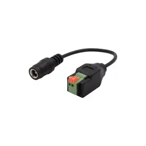DC‑адаптер питания Exsys EX-49141 5.5×2.1 мм на 2‑контактный клеммник, кабель 15 см