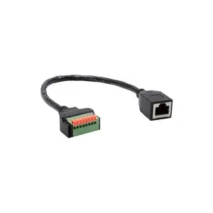 Cable adapter RJ45 socket to 8-pin terminal block Exsys EX-49120 CAT.6 30 cm