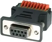 Adapter 9‑pin Socket to 9‑pin Terminal Block with Push Button, Exsys EX-49111