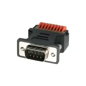 Pāreja no 9‑kontaktu savienotāja uz 9‑kontaktu spaili Exsys EX‑49110 ar pogu