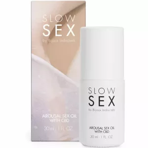 Massage oil BIJOUX SLOW SEX 30 ml with CBD — BIJOUX D-237680, sensual massage oil with cannabidiol