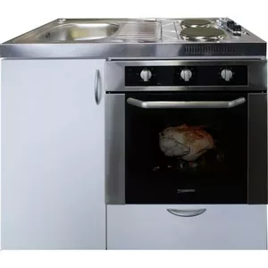 Mini virtuve kompakts daudzfunkcionāls bloks PMKTJ5HP00737001 — cepeškrāsns Indesit IFW3544JHIX, 2 zonu virsma 1500 W, izlietne 340×400×150 mm