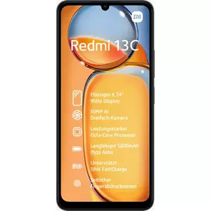 Смартфон Xiaomi Redmi 13C, 4 ГБ ОЗУ, 128 ГБ памяти, дисплей 6.74 дюйма, камера 50 Мп, Dual SIM, Android 13, черный