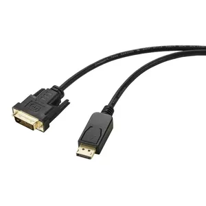 Kabeļa dzimuma maiņa Renkforce RF-5771518 DisplayPort uz DVI-D 24+1 pin 1.8m Melns