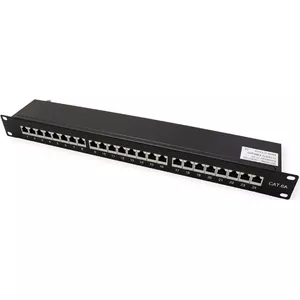 19" Patch Panel VALUE 26.99.0364 — 24‑port shielded Cat6A, rackmount