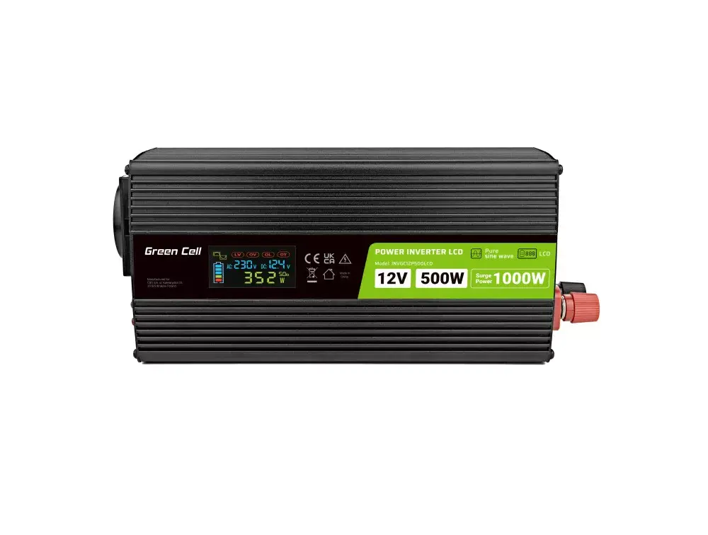 Green Cell INVGC12P500LCD инвертор 12В 500Вт Photo 2