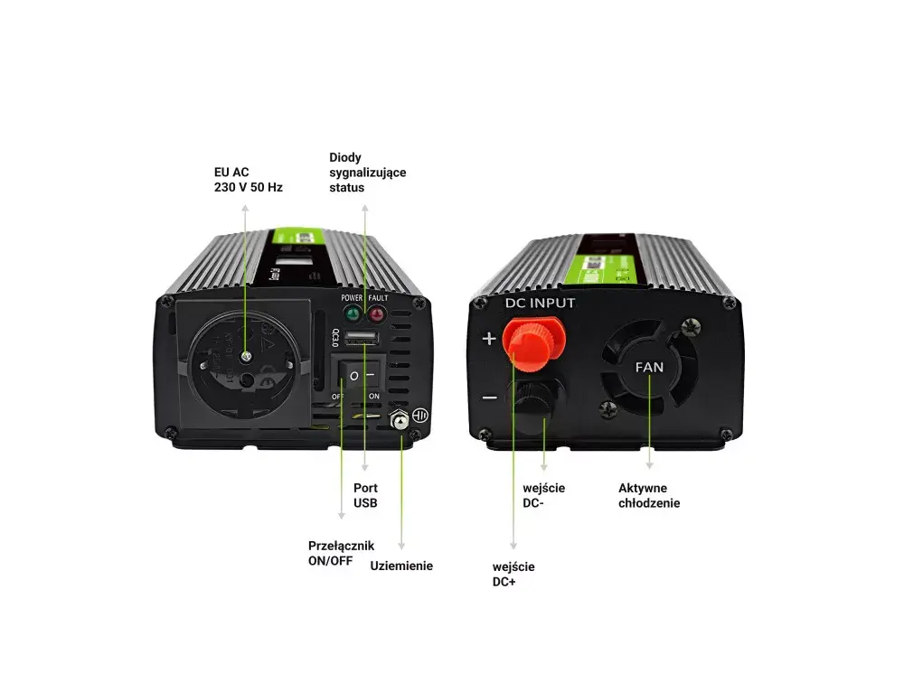Green Cell INVGC12P500LCD инвертор 12В 500Вт Photo 5
