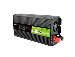 Автомобильный инвертор Green Cell PowerInverter LCD 12V 500W/1000W с чистой синусоидой и дисплеем