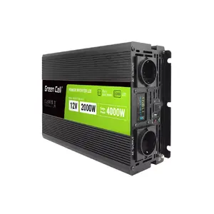 Автомобильный инвертор Green Cell INVGC12P2000LCD 2000 Вт 12 В → 230 В чистая синусоида, LCD, 1×USB, 2×доп.