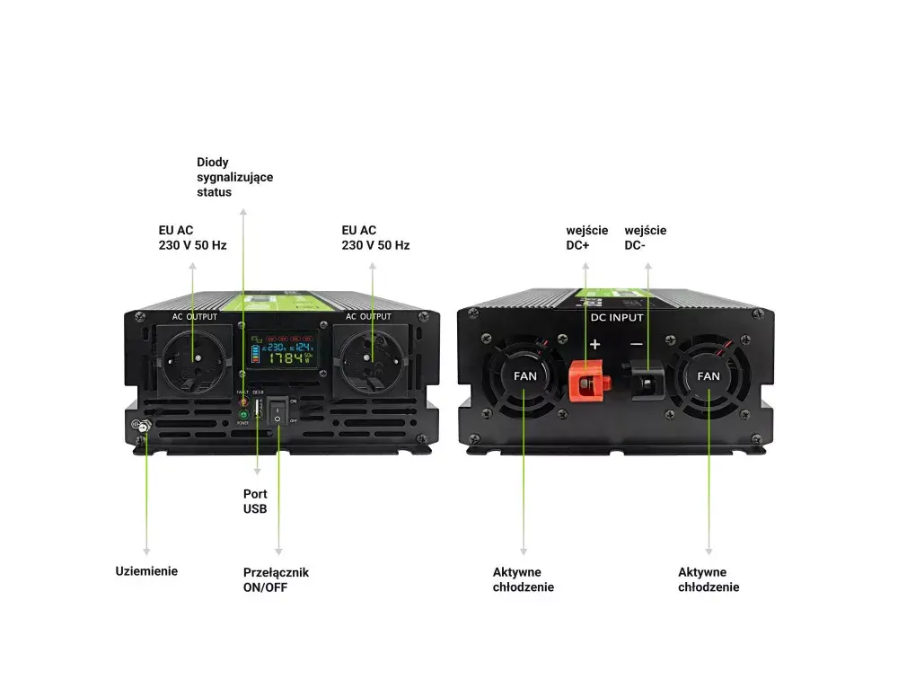 Автоинвертор Green Cell INVGC12P2000LCD 2000 Вт Photo 4