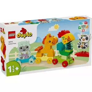 Конструктор LEGO DUPLO Пассажирский поезд с животными 10412 — 19 деталей, 1,5+ лет, 170×60×430 мм