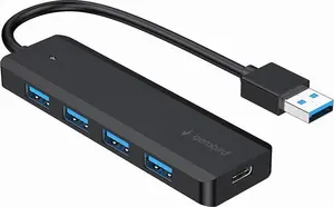 USB hub Gembird 4-port USB 3.1 (Gen 1) — 4 ports, USB 3.2 Gen 1 Type-A, 5V/2.1A, 109×30×10 mm, black