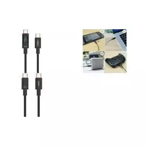 ANSMANN datu un uzlādes kabelis, USB-C - USB-C, 0,6 m, USB-C kontaktdakša - USB-C kontaktdakša, uzlādes strāva: līdz 5 A / 140 W, - 1 gabals (1700-0177)